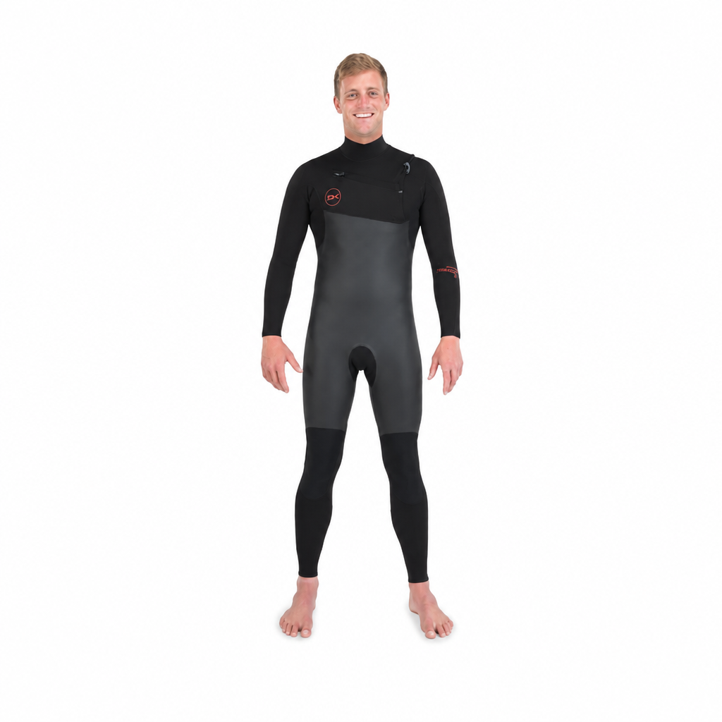 Full-length wetsuit on a white background