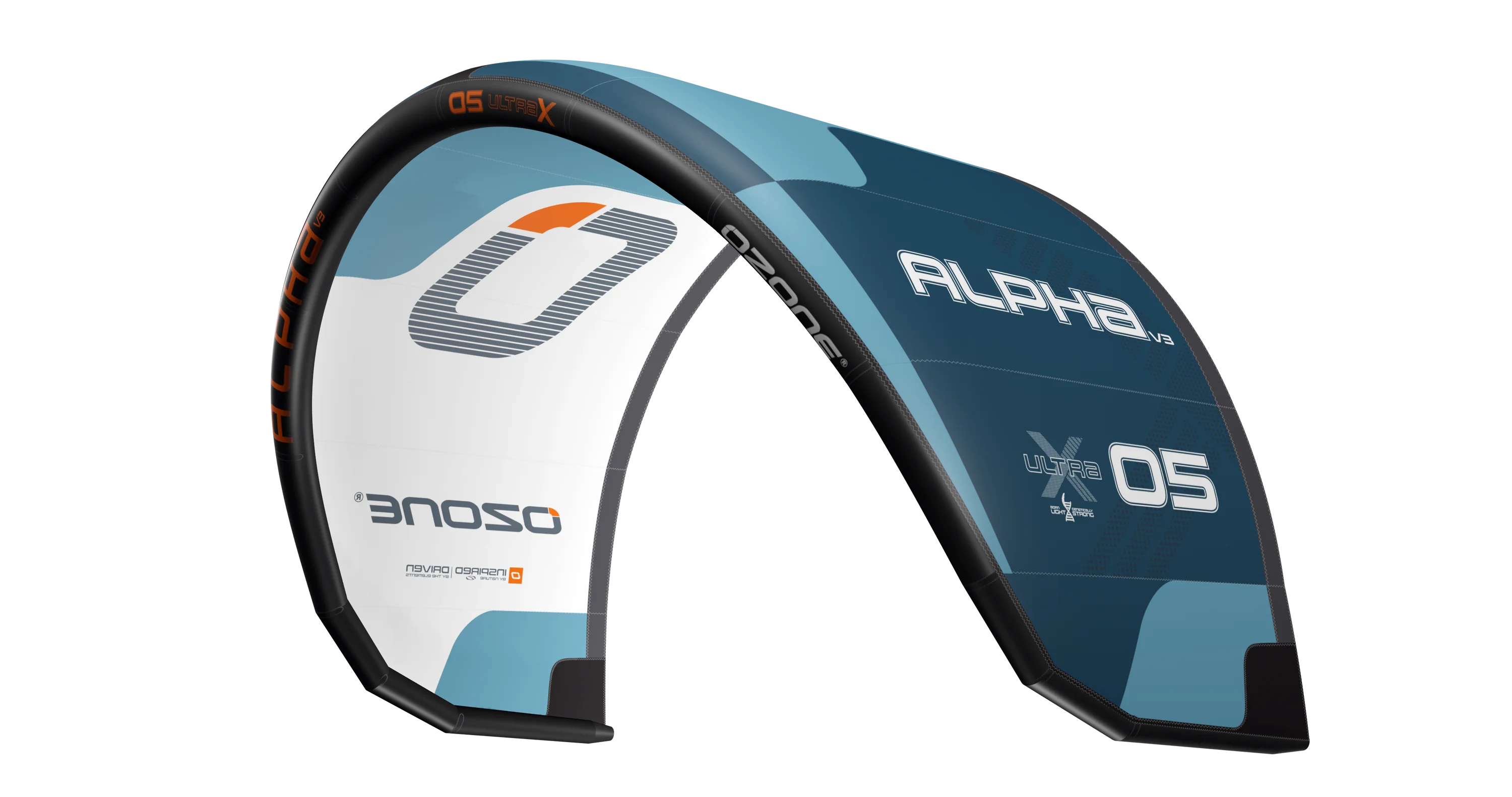 Kite with 'Alpha' and 'Onso' branding on a white background